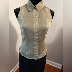 Betsey Johnson green sheer blouse